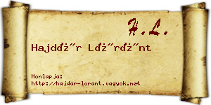 Hajdár Lóránt névjegykártya